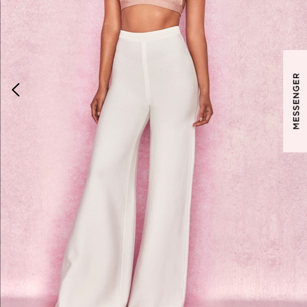 House of CB Malina White Bandaged Trouser Pants